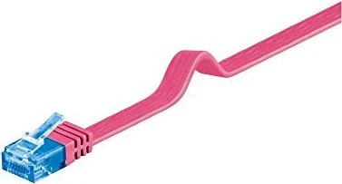 goobay Flach-Patchkabel, Cat6a, U/UTP, RJ-45/RJ-45, 5m, rosa