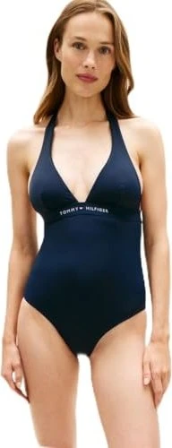 Tommy Hilfiger Original Neckholder mit Logo Badeanzug dark blue (Damen)