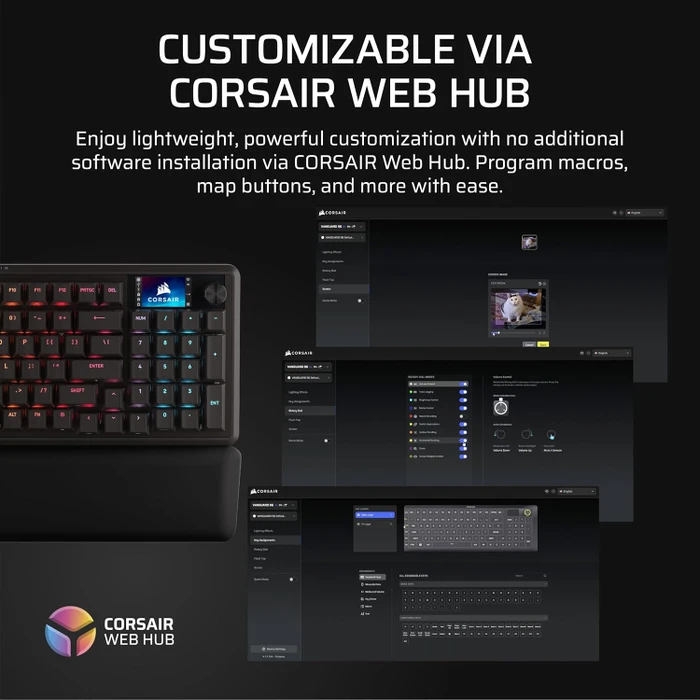 Corsair Vanguard 96, schwarz, LEDs RGB, MLX Plasma, USB, DE