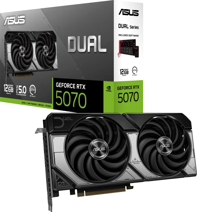 ASUS Dual GeForce RTX 5070, DUAL-RTX5070-12G, 12GB GDDR7, HDMI, 3x DP