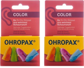 Ohropax Color Ohrstöpsel, 16 Stück (2x 8 Stück)