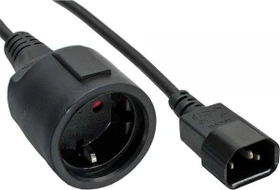 InLine Netzkabel Schuko Buchse auf C14 Stecker schwarz, 1m