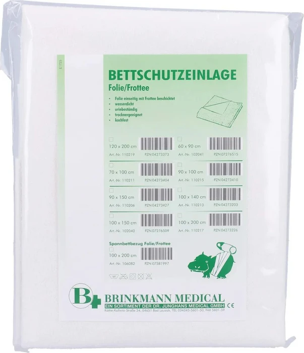 Brinkmann Medical Folie/Frottee Bettschutzeinlage, 90x150cm, 1 Stück