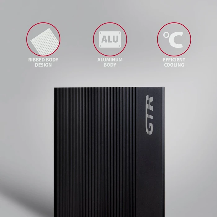 Axagon Ribbed Box Festplattengehäuse, schwarz, 3.5", USB-C 3.0