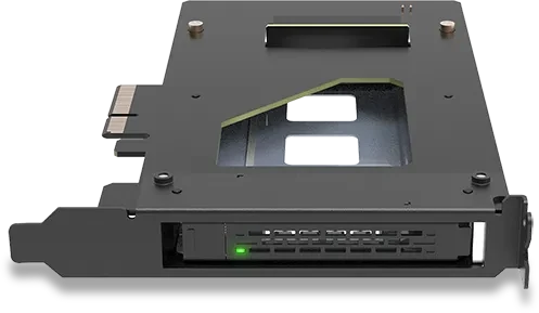 Icy Dock ToughArmor MB111VP-B Wechselrahmen PCI Express Karte für 1x M.2 U.2/U.3 NMVe SSD