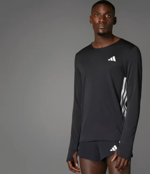 adidas Adizero Running Laufshirt langarm schwarz (Herren)