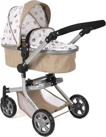 Cochecito De Muñecas Bayer Chic 2000 Mika, Plegable, Con Capazo Y Asiento Deportivo, Manillar Regulable De 47 A 80 Cm, Para Muñecas De Hasta 52 Cm, Rosa