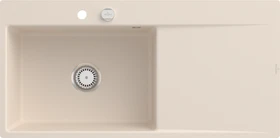Villeroy & Boch Subway Style 60 flat flächenbündig Becken links mit Ablauffernbedienung ivory