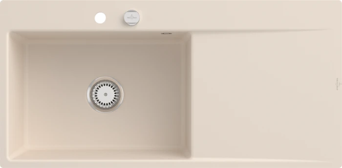 Villeroy & Boch Subway Style 60 flat flächenbündig Becken links mit Ablauffernbedienung ivory