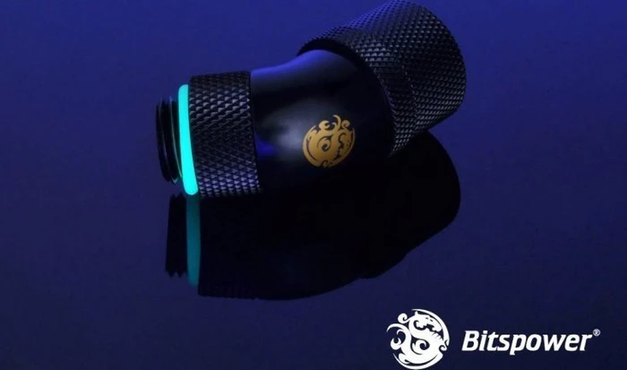 Bitspower Anschluss 45° G1/4" auf 13/10mm drehbar schwarz
