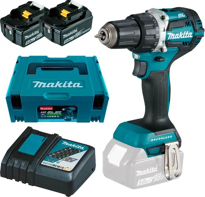 Makita DDF484RTJ Akku-Bohrschrauber inkl. MAKPAC + 2 Akkus 5.0Ah