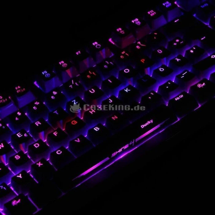 Ducky Shine 4 weiß, LEDs blau/rot, MX BROWN, USB, DE