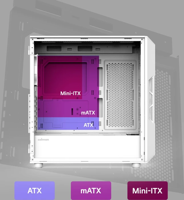 Zalman i3 Neo ARGB, weiß, V2, Glasfenster