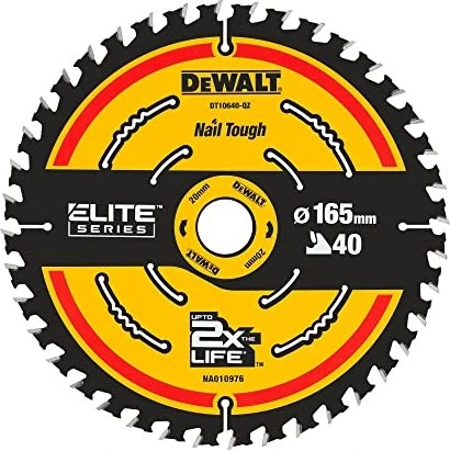 DeWalt DT10640 Extreme Kreissägeblatt 40Z, 165x1x20mm, 1 Stück