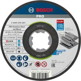 Bosch Professional X-LOCK Standard for Inox Trennscheibe, 115x1x22.23mm, 1 Stück