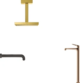 Hansgrohe Axor Citterio M 100 Waschbeckenarmatur mit Ablaufgarnitur polished red gold