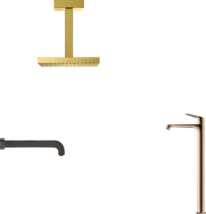 Hansgrohe Axor Citterio M 100 Waschbeckenarmatur mit Ablaufgarnitur polished red gold