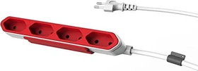 allocacoc/Segula PowerBar, 4-fach, 1.5m, rot