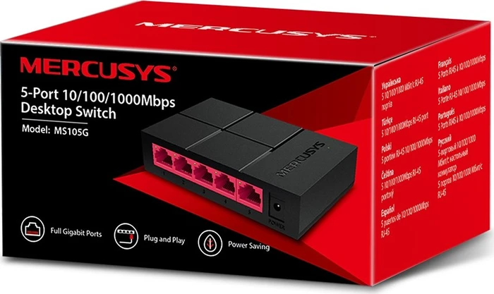 Mercusys Desktop Gigabit Switch, 5x RJ-45