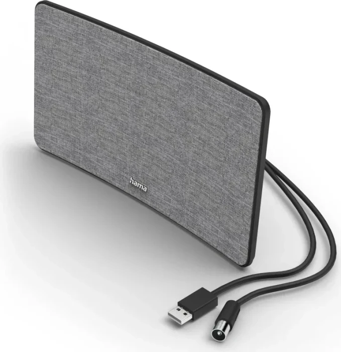 Hama Zimmerantenne "Stoff-Design", DVB-T2, aktiv, Grau/Schwarz
