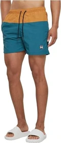 Urban Classics Block Badeshorts teal/toffee (Herren)