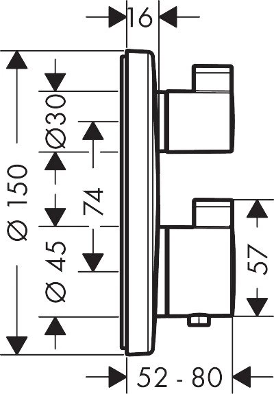Hansgrohe Ecostat S Thermostat Unterputz für 2 Verbraucher chrom