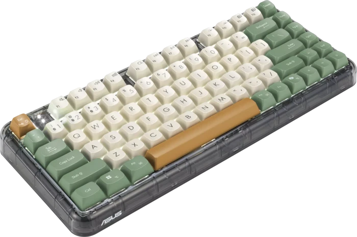 ASUS Jelly75 KD201 Mechanical Wireless Keyboard, Orange Meadow, LEDs weiß, Linear Switch, USB/Bluetooth, DE