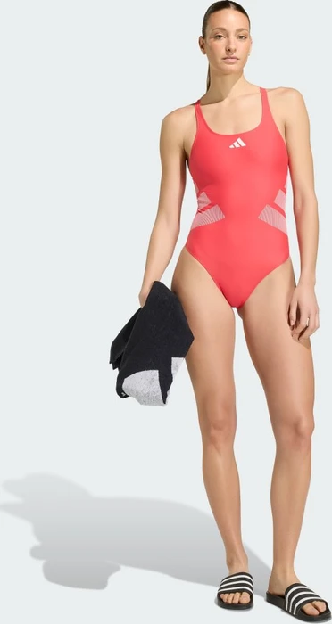adidas Logo C-Back Badeanzug semi lucid red/white (Damen)