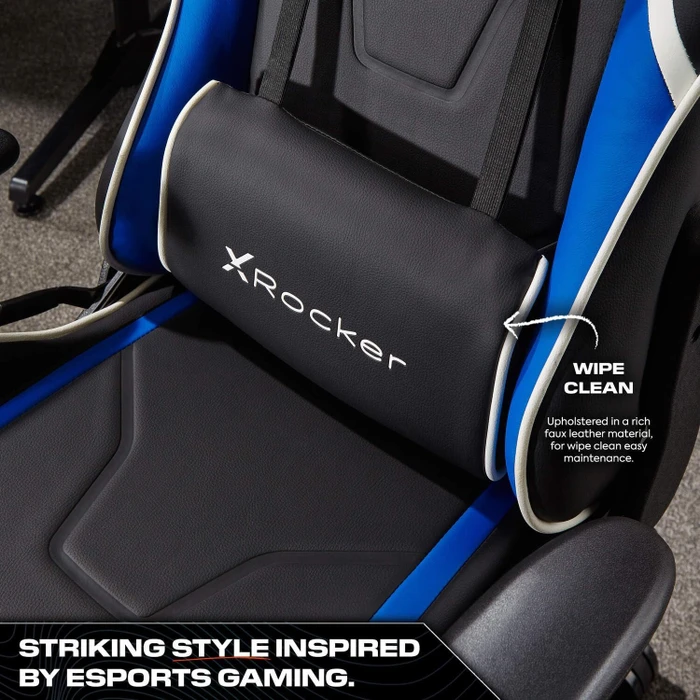 X Rocker Agility Compact Esports Gamingstuhl für für Kinder/Jugendliche, blau/schwarz