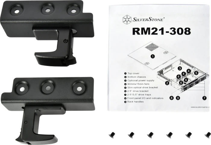 SilverStone RM21-308, Rackmount Storage, schwarz/grau, 2HE, ATX