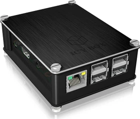 RaidSonic Icy Box IB-RP102 für Raspberry Pi 1 Modell B+/2 Modell B/3 Modell B/3 Modell B+, schwarz/silber