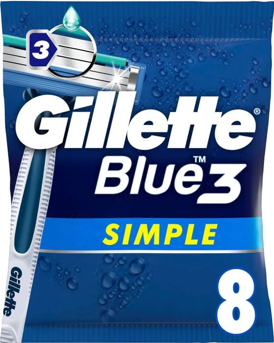 Gillette Blue3 Simple Einwegrasierer, 8 Stück