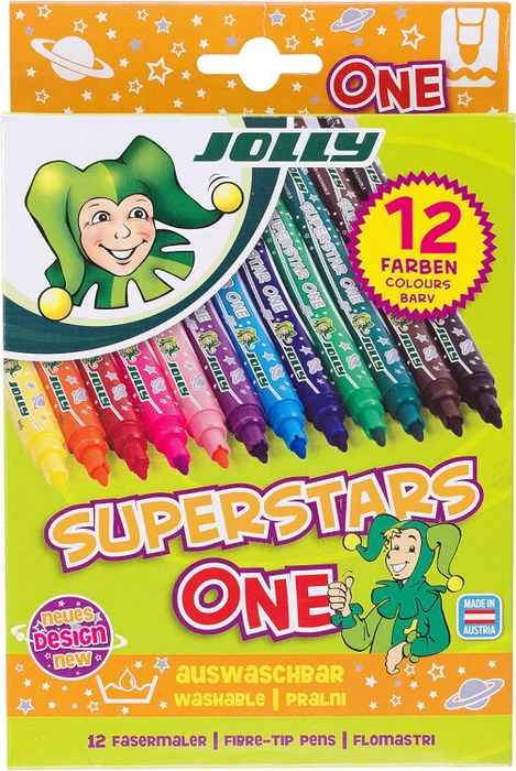 Jolly Superstars One Fasermaler sortiert, 12er-Set, Etui