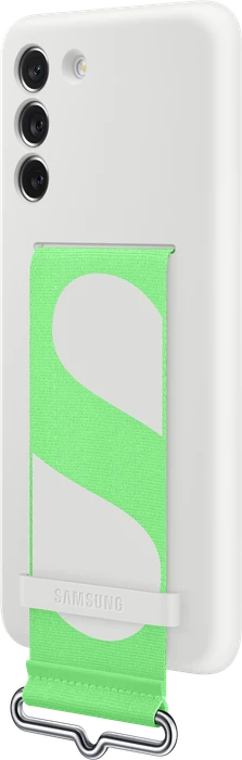 Samsung Silicone Cover with Strap für Galaxy S21 FE weiß
