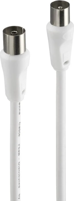 Hama Antennen-Kabel Koax-Stecker - Koax-Kupplung, 3m, 75dB, weiß