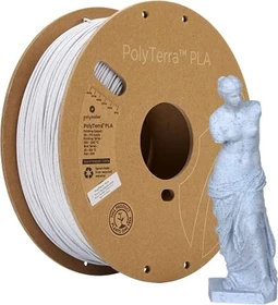 Polymaker PolyTerra PLA, Marble White, Spule, 1.75mm, 1.00kg