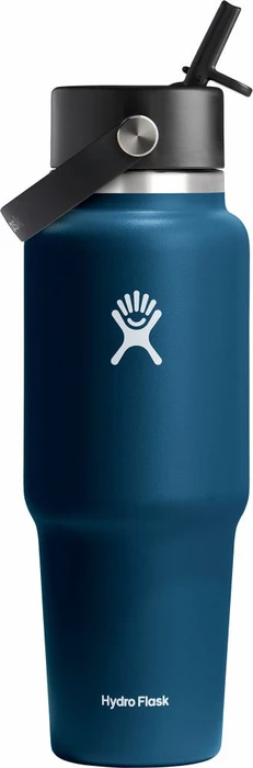 Hydro Flask Wide Mouth Travel Flex Straw Cap Isolierflasche 946ml indigo