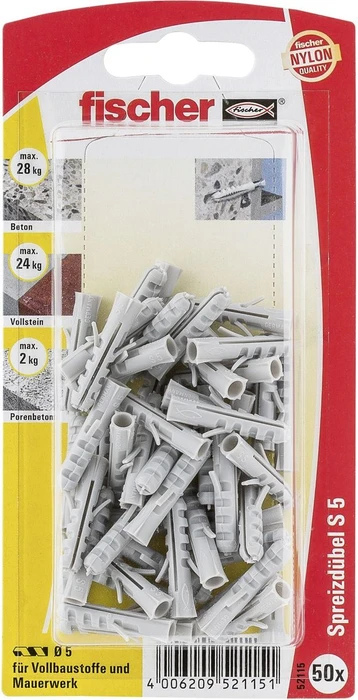 fischer S 5x25 K Spreizdübel, 5x25mm, 50 Stück