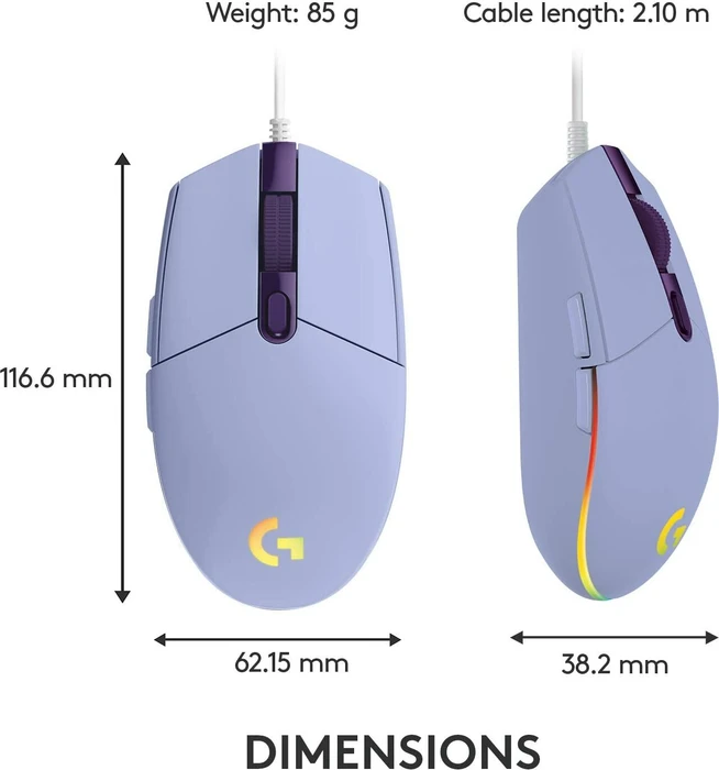Logitech G203/G102 Lightsync Lilac, USB