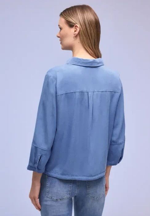 Street One Hemdbluse im Washed-Look Hemd langarm bonnet blue (Damen)