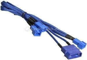 BitFenix Molex auf 3-Pin Adapter, sleeved, 20cm, blau