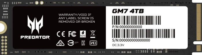 Acer Predator GM7 SSD 4TB, M.2 2280 / M-Key / PCIe 4.0 x4