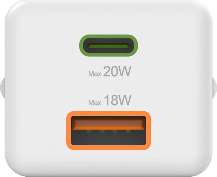 Hama Schnellladegerät 1x USB-C 1x USB-A Mini-Ladegerät PD 20 W weiß