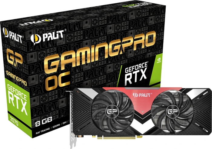 Palit GeForce RTX 2070 GamingPro OC, 8GB GDDR6, HDMI, USB-C, 3x DP