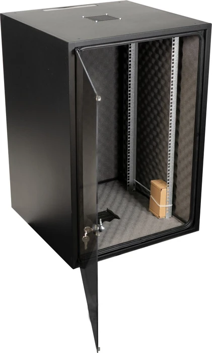 EFB Elektronik OFFICE 19" Netzwerkschrank 18HE, vormontiert, eigenbelüftet, Sicherheitsglastür, IP20, schallgedämmt, RAL 9005, 800mm tief