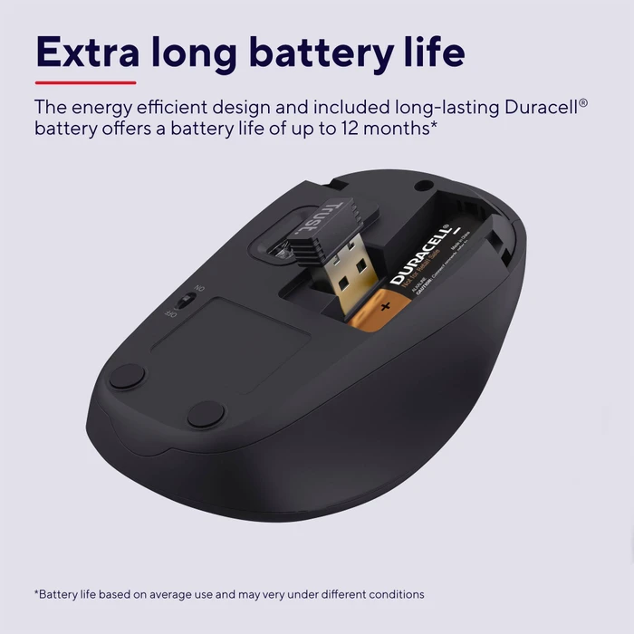 Trust TM-201 Silent Wireless Mouse schwarz, ECO zertifiziert, USB