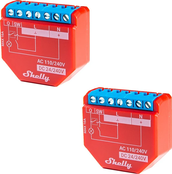 Shelly Plus 1PM, 1-Kanal, Unterputz, Schaltaktor, 2er-Pack