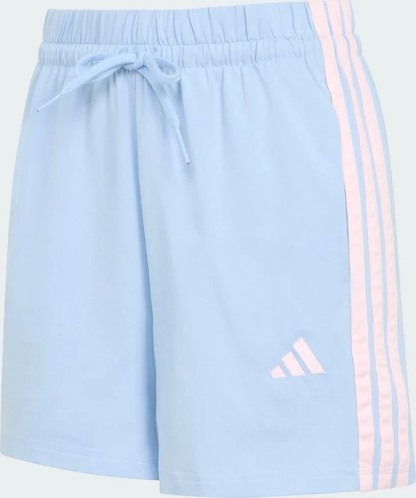 adidas Essentials 3-Streifen Cotton Trainingshose kurz glow blue/clear pink (Damen)