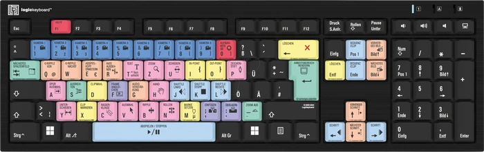 LogicKeyboard Nero Slim Line Adobe Premiere Pro CC PC, USB, DE