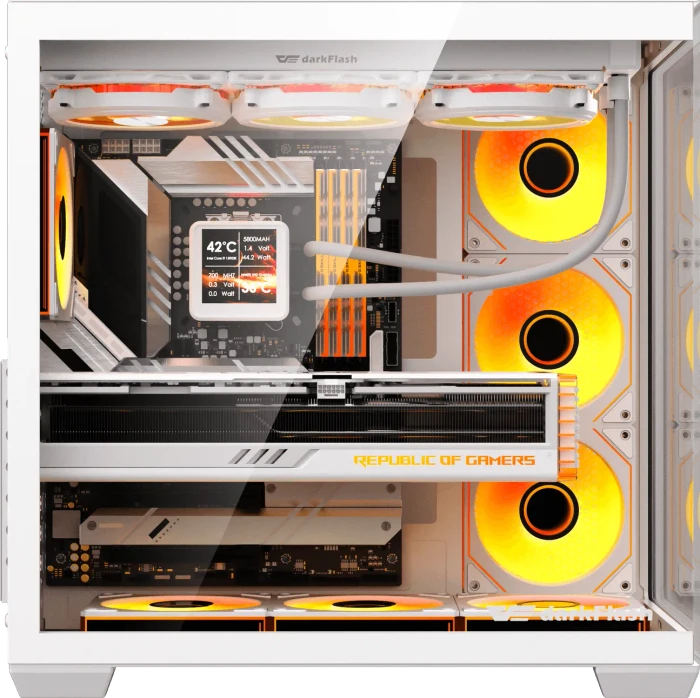 DarkFlash C280 White, Glasfenster